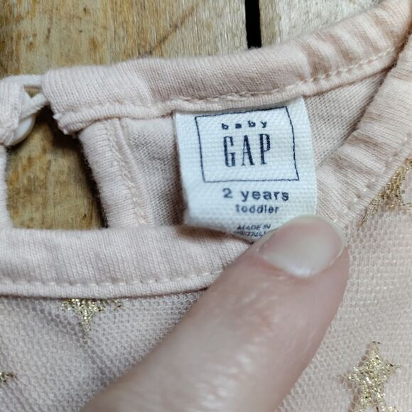 Gap shirt 2T blush tulle gold tunic shirt summer lightweight dress glitter - Picture 2 of 7